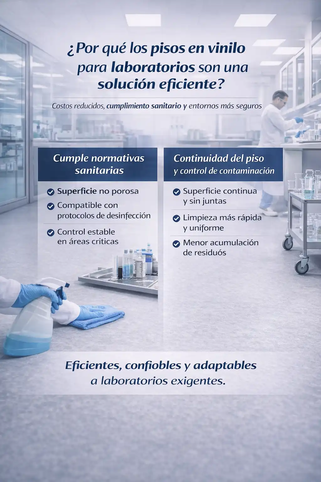 ¿Por qué los pisos en vinilo para laboratorios son una solución eficiente?