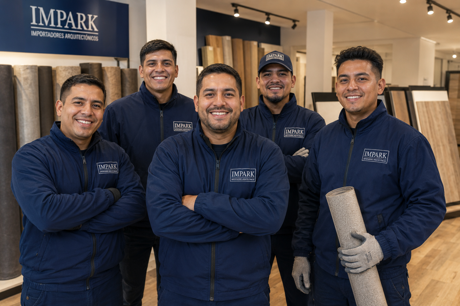 Equipo profesional de IMPARK en el showroom